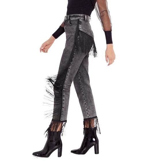It’s only Rock & Roll Fringe High Waisted Jeans - Picture 3 of 7